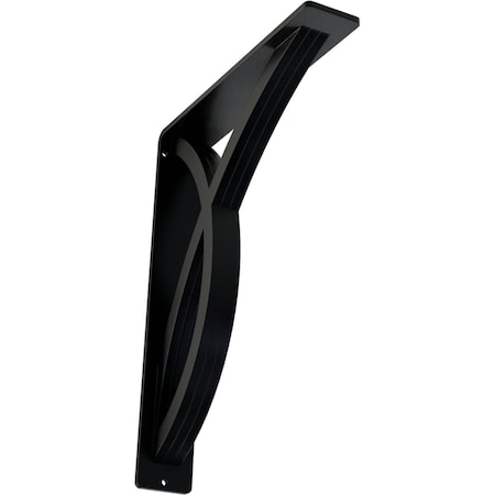 Ekena Millwork Miller Wrought Iron Bracket, (Triple center brace), Powder Coated Black 2"W x 10"D x 12"H BKTM02X10X12TMI